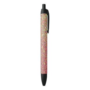 Stylo Noir Elégante Parties scintillant colorée