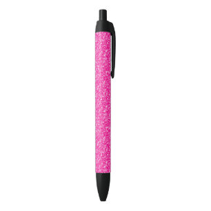 Stylo Noir Élégante Parties scintillant rose