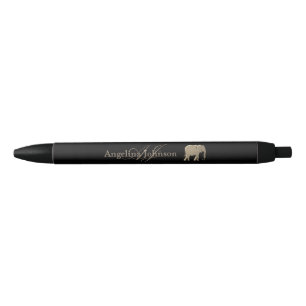 Stylo Noir Élément Or et Noir Monogrammé