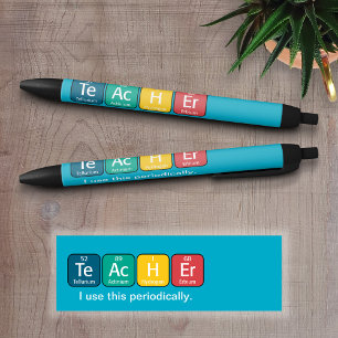 Stylo Noir Éléments de tableau périodique Enseignant de l'ort