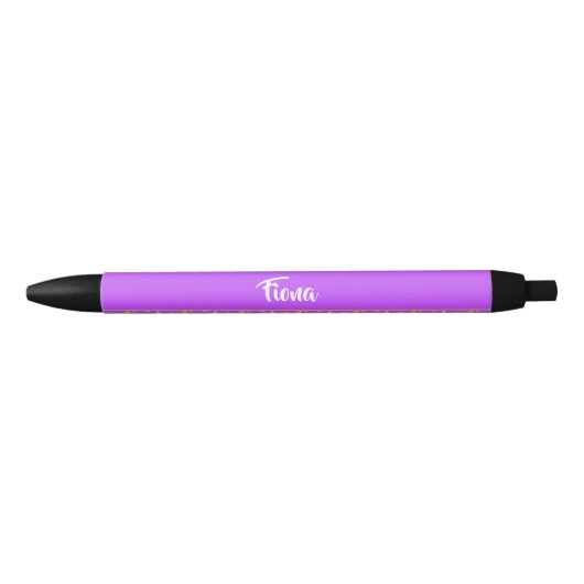 Stylo Noir Élepée colorée sur violet (Devant)