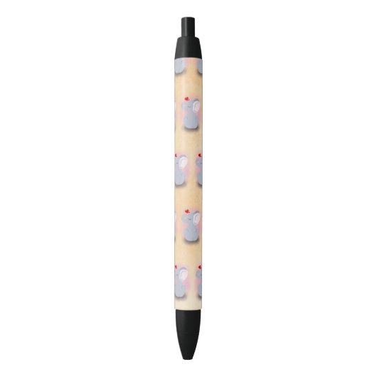 Stylo Noir Eléphant Bébé mignon (devant Vertical)