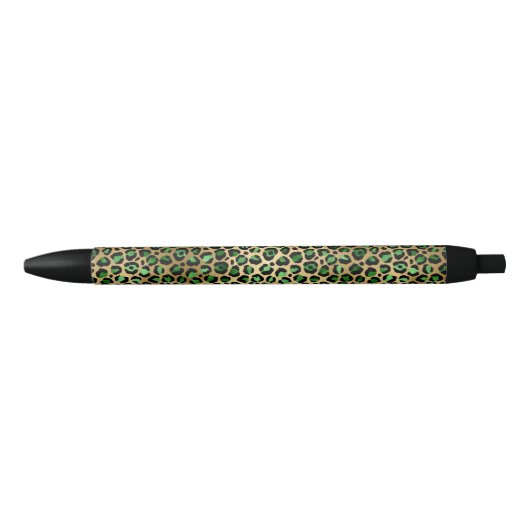 Stylo Noir Emerald et Gold Safari Series Design 8 (Devant)