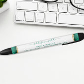Stylo Noir Emerald Green Et Gold Watercolor Business