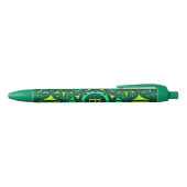 Stylo Noir Emerald Green Ornate Kaleidoscope Monogram (Haut)