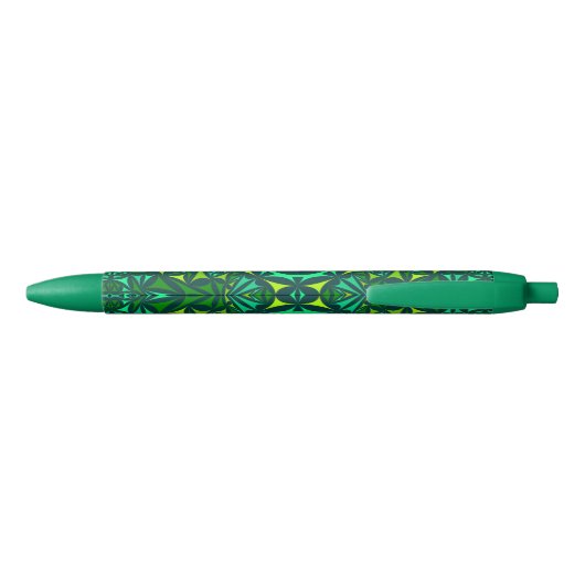 Stylo Noir Emerald Green Ornate Kaleidoscope Monogram (Dos)