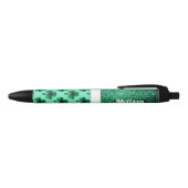 Stylo Noir Emerald Green Sparkles Shamrock Clover Personnalis (Haut)