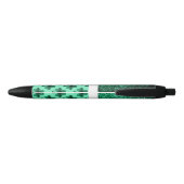 Stylo Noir Emerald Green Sparkles Shamrock Clover Personnalis (Dos)