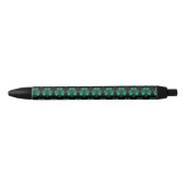 Stylo Noir Emerald Green Sparkles Shamrock motif noir (Devant)