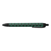 Stylo Noir Emerald Green Sparkles Shamrock motif noir (Bas)