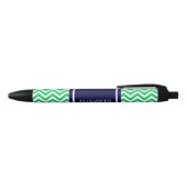 Stylo Noir Emerald White LG Chevron Nom bleu de la marine Mon (Haut)