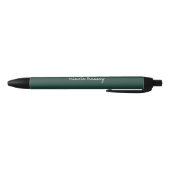 Stylo Noir Émeraude verte | Moderne Monogramme élégant (Bas)