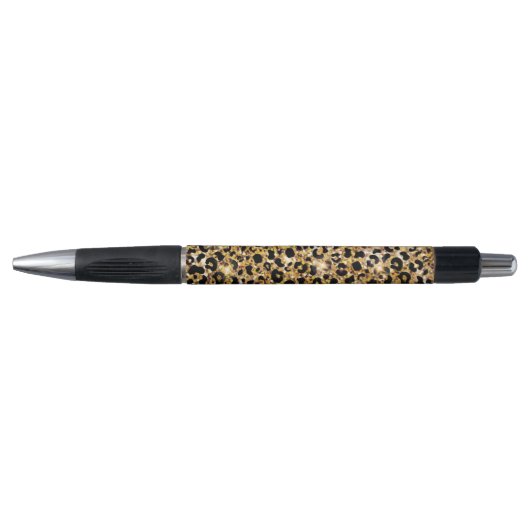 Stylo noir Empreinte de léopard (Devant)