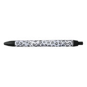 Stylo Noir Empreinte de léopard blanc (Devant)
