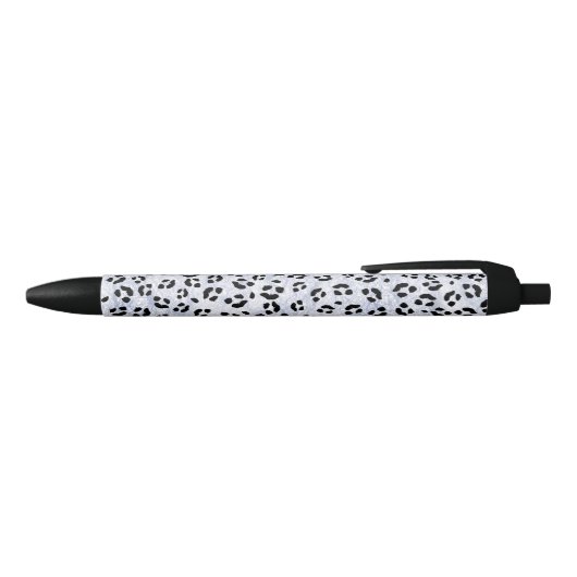 Stylo Noir Empreinte de léopard blanc (Haut)