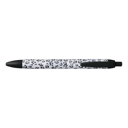 Stylo Noir Empreinte de léopard blanc (Dos)