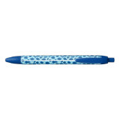 Stylo Noir Empreinte de léopard - Cobalt foncé et bleu ciel (Dos)