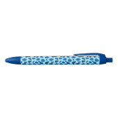 Stylo Noir Empreinte de léopard - Cobalt foncé et bleu ciel (Haut)