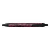 Stylo Noir Empreinte de léopard de Glam Burgundy (Dos)