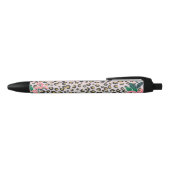 Stylo Noir Empreinte de léopard de Parties scintillant floral (Haut)