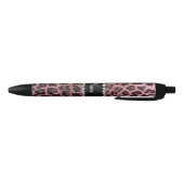 Stylo Noir Empreinte de léopard de parties scintillant rose p (Bas)