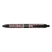 Stylo Noir Empreinte de léopard de parties scintillant rose p (Dos)