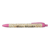 Stylo Noir Empreinte de léopard Glitzy Glam Gold Blush Partie (Haut)
