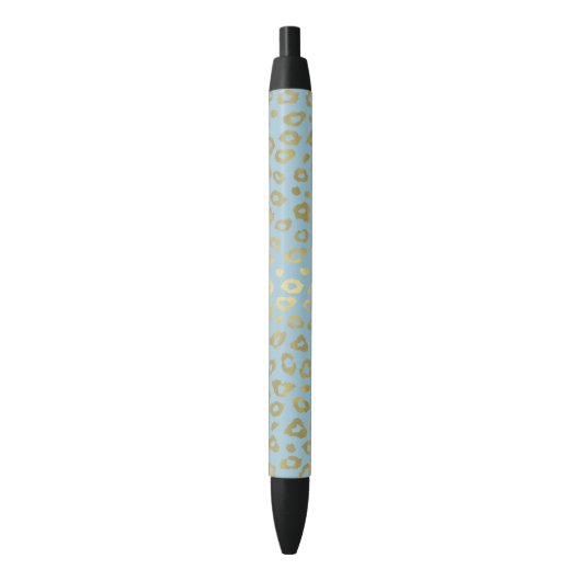 Stylo Noir Empreinte de léopard Gold Blue Ombre (devant Vertical)
