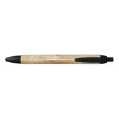 Stylo Noir Empreinte de léopard Gold Glam personnalisé (Dos)
