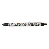 Stylo Noir Empreinte de léopard noir blanc Peach (Devant)