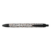 Stylo Noir Empreinte de léopard noir blanc Peach (Dos)