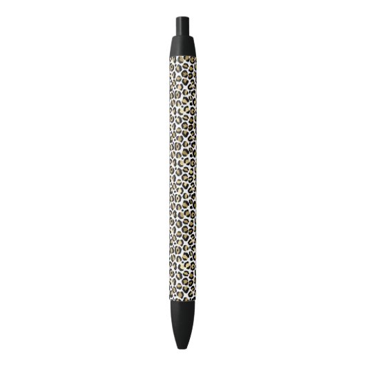 Stylo Noir Empreinte de léopard noir glam or (devant Vertical)