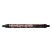 Stylo Noir Empreinte de léopard noir rose (Dos)