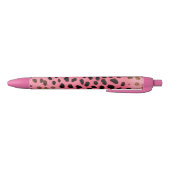 Stylo Noir Empreinte de léopard noir rose Abstrait (Bas)