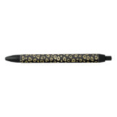 Stylo Noir Empreinte de léopard Ombre Noir Or (Devant)