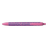 Stylo Noir Empreinte de léopard pourpre (Dos)
