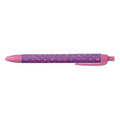 Stylo Noir Empreinte de léopard pourpre (Bas)
