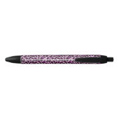 Stylo Noir Empreinte de léopard pourpre (Dos)
