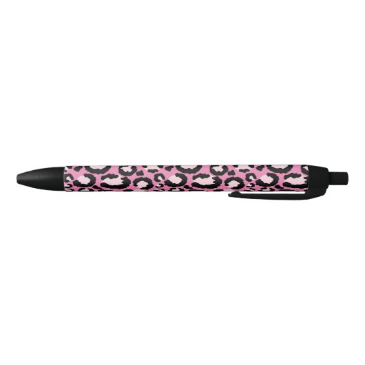 Stylo Noir Empreinte de léopard rose (Bas)