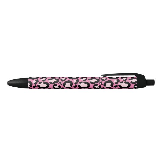 Stylo Noir Empreinte de léopard rose (Haut)