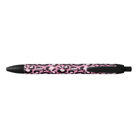 Stylo Noir Empreinte de léopard rose (Dos)
