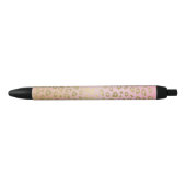 Stylo Noir Empreinte de léopard rose d'or d'Ombre (Devant)