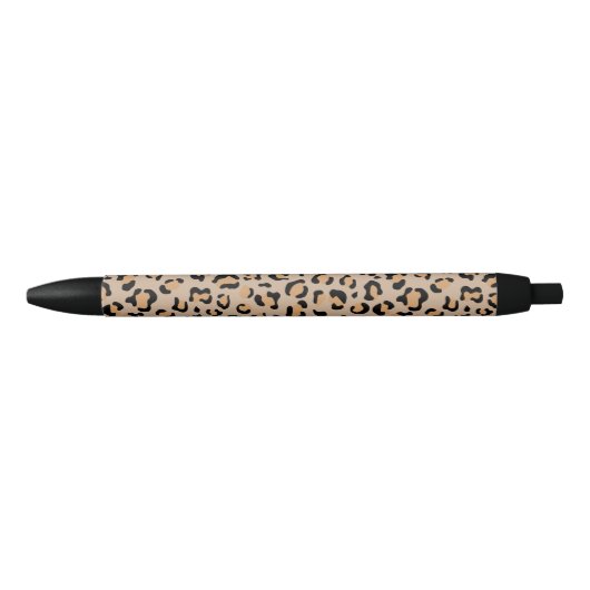 Stylo Noir Empreinte de léopard, Spots de léopard, Leopard Br (Devant)