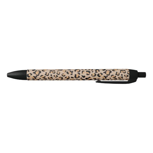 Stylo Noir Empreinte de léopard, Spots de léopard, Leopard Br (Bas)