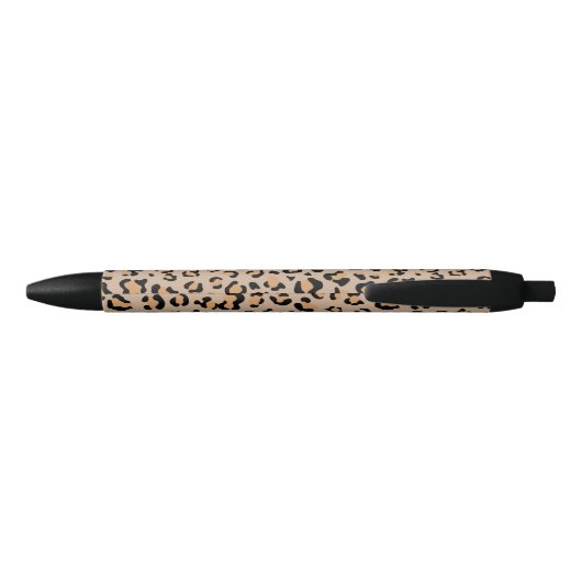Stylo Noir Empreinte de léopard, Spots de léopard, Leopard Br (Dos)