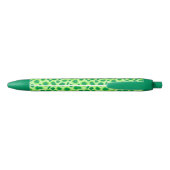Stylo Noir Empreinte de léopard - Tons de Lime Vert (Dos)