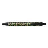 Stylo Noir Empreinte de léopard vert et or (Dos)