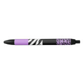Stylo Noir Empreinte de léopard, Zebra Print, Poster de anima (Devant)