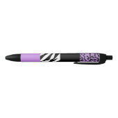 Stylo Noir Empreinte de léopard, Zebra Print, Poster de anima (Bas)