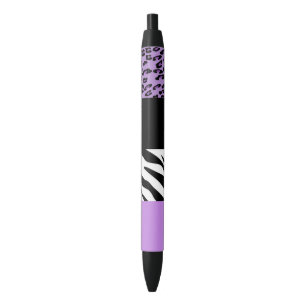 Stylo Noir Empreinte de léopard, Zebra Print, Poster de anima